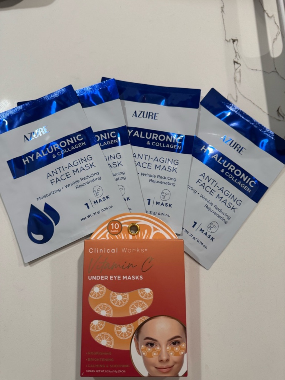 Hyaluronic & Collagen Anti-Aging Face Mask – Blue (Single-Use)